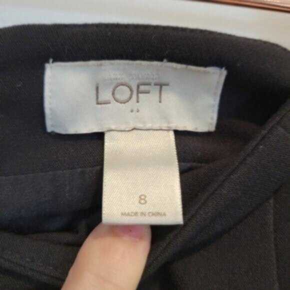 Loft | Scalloped Hem A line Lazer Cut out Skirt Black - Picture 7 of 9